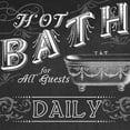 thumbnail image 2 of Vess, June Erica 26x26 Black Ornate Wood Framed with Double Matting Museum Art Print Titled - Chalkboard Bath Signs II, 2 of 4