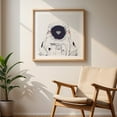 thumbnail image 5 of Astronaut love - Illustration Astronaut Space Modern Art Sci-Fi Minimalist Retro Oak Framed Wall Art Print 20 x 20 inches, 5 of 8