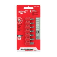 Slot Insert Bit Set - Milwaukee 48-32-4615 7-Piece Shockwave Torx Insert Bit Set
