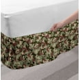 thumbnail image 2 of Camo Bed Skirt, Illustrated Green Camouflage in Forest Colors Hunter Theme, Elastic Bedskirt Dust Ruffle Wrap Around for Bedding Decor, 4 Sizes, Dark Green Army Green, by Ambesonne, 2 of 2