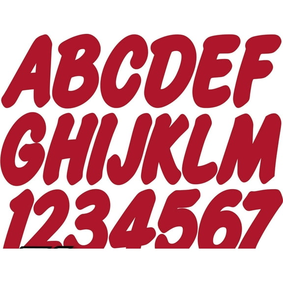 STIFFIE Whip-One Burgundy 3" Alpha-Numeric Registration Identification Numbers Stickers Decals for Boats & Personal Watercraft