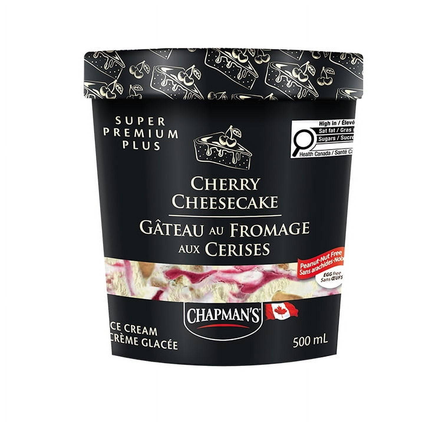 Chapman's Super Premium Plus Cherry Cheesecake Ice Cream in a Tub