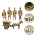 thumbnail image 6 of WEUVEB Terracotta Warriors Figurines Light Brown PVC Accurate Proportions Decor 6Pcs, 6 of 9