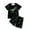 X144 Black, variant on Bjutir Boys Outfit Set Dinosaur Print Short Sleeve Crew Neck Shirt With Shorts Set Summer Lightweight Toddler Kids Boys Outfit Size 3-4 Years Black