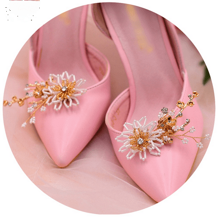 

Wish 1 Pair of Detachable Buckle Bridal Wedding Shoes High Heels Rhinestone Shoe Clip DIY Floral Shoes Decoration Wedding Party Shoes Accessories S2514