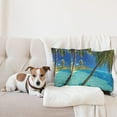 thumbnail image 4 of Ambesonne Tropical Throw Pillow Cover 2 Pack, Palm Trees Sea Beach, 24", Turquoise Blue, 4 of 7