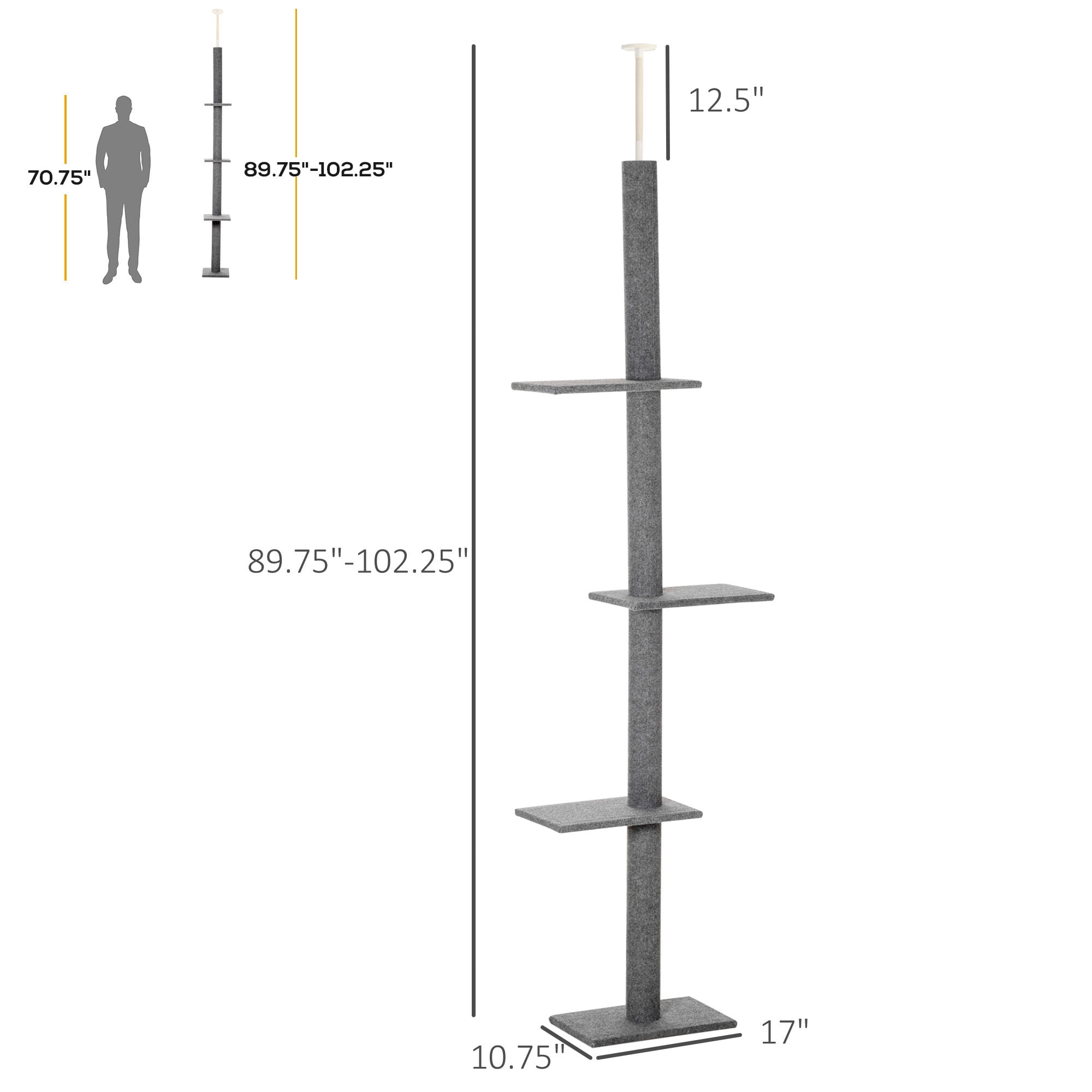 Cat Condo, Tall Cat Tree,Cat Tree Activity Center, Grey Cat Tree,Particle Board Cat Tower, Pet Supplies Trees & Condos
