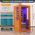 thumbnail image 6 of Enyopro Infrared Sauna, Dry Sauna Room for Home, 1120W Infrared Sauna with Low EMF Carbon Fiber Panels, Indoor Sauna with Bluetooth Audio, LED Reading Light & 7-Color Therapy, for 1 to 2 Person, 6 of 8