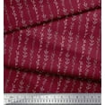 thumbnail image 3 of Soimoi Red Cotton Duck Fabric Buds & Leaves Printed Craft Fabric by the Yard 42 Inch Wide, 3 of 3