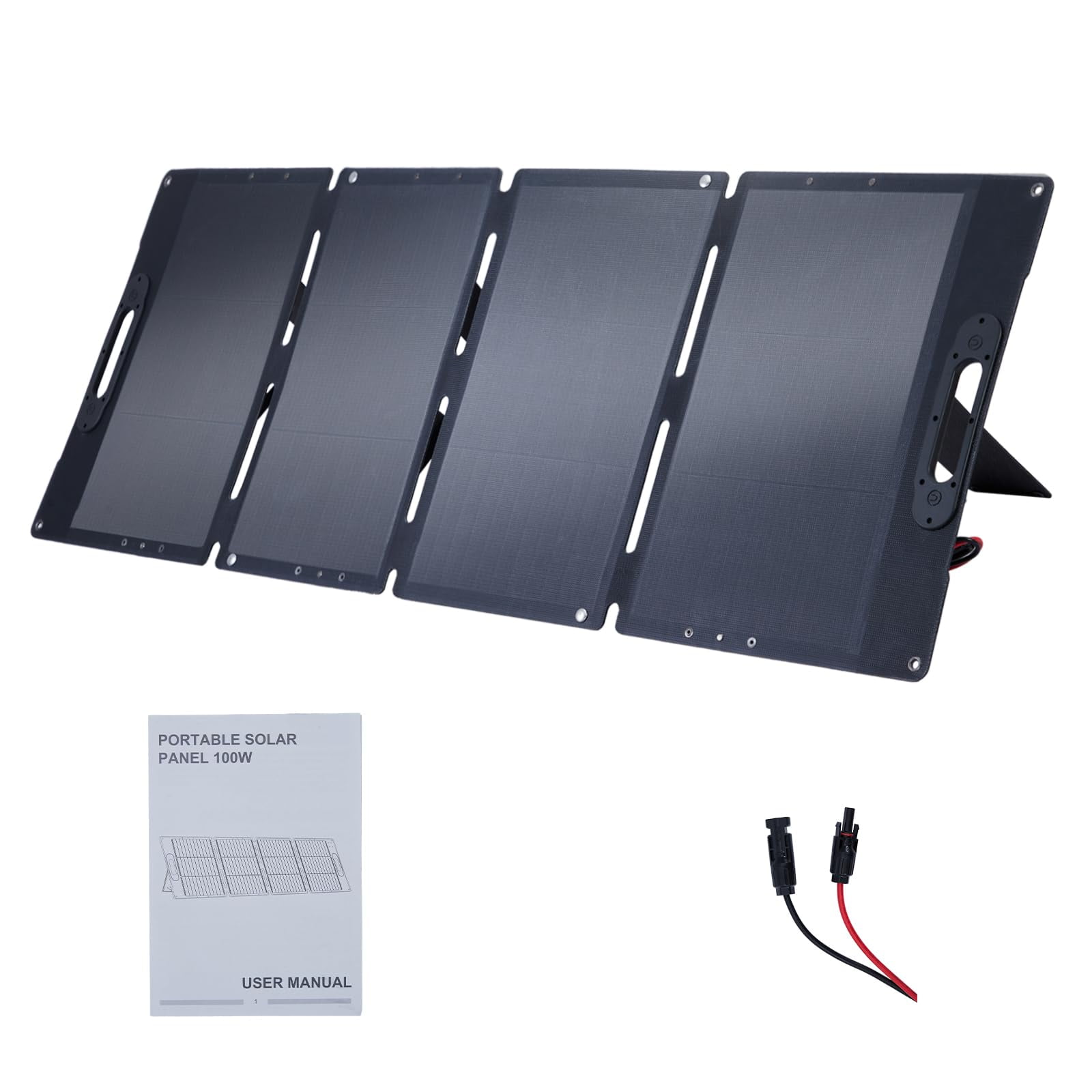 Towallmark 100W Foldable Monocrystalline Solar Panel – Portable 18V Solar Charger with 23.5% Efficiency, MC4 Cable, IP65 Waterproof, Ideal for Camping, Vans, and Outdoor Adventures