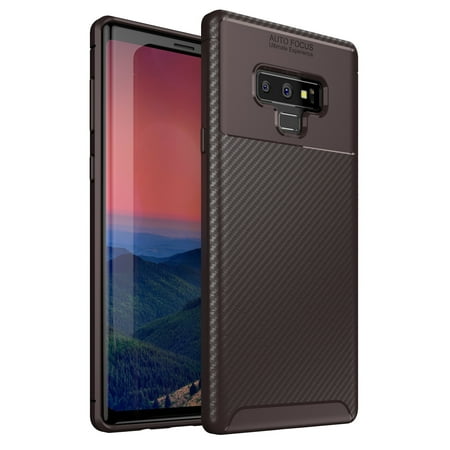 Samsung Galaxy Note 9 Case, Kaesar Premium TPU Carbon Fiber Texture Shell Design Slim Fit Flexible Lightweight Durable Protective Case Cover for Galaxy Note9 (Brown)