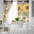thumbnail image 5 of Farmhouse Sunflowers Blackout Curtains for Bedroom, Rustic Barn Doors Flowers Butterfly Wooden Thermal Insulated Kitchen Drapes with Grommets, Light Blocking Window Treatment, 2 Panels 52" x 90", 5 of 7