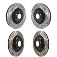 thumbnail image 1 of DS-One Front Rear Coated Drilled Slotted Disc Brake Rotors Kit for Car 2019-2020 Audi A4 Quattro with Solid Rotor KD-100389, 1 of 11