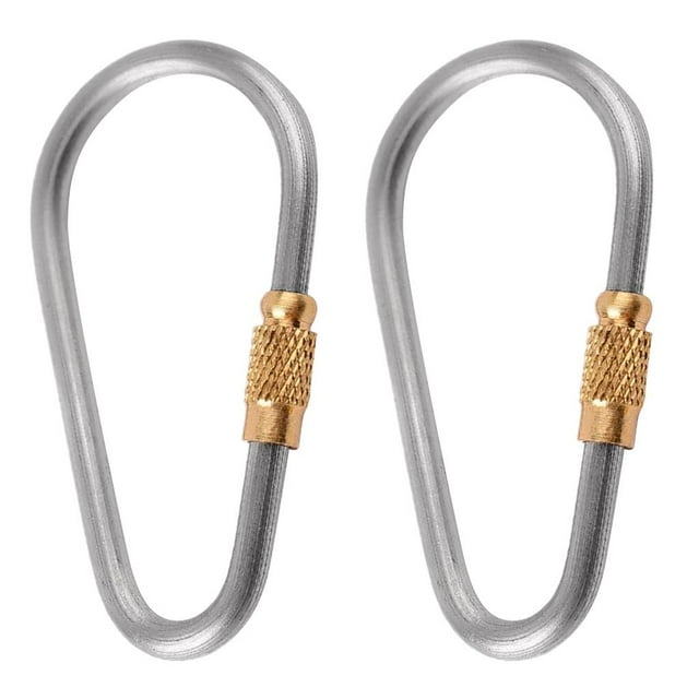 2pcs Mosquetones Llavero Clip de Herramientas de ejercicio Acampada Sendrismo , Gris - c DYNWAVEMX Llavero de aleación de titanio