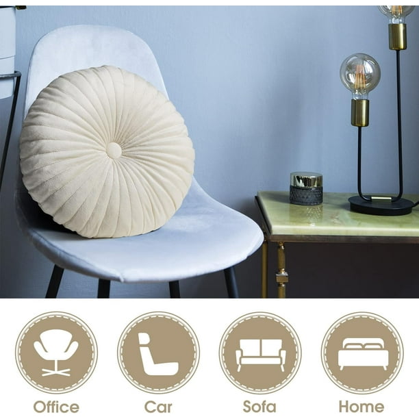 2 Pcs Round Cushions 35cm Round Floor Pillows Decorative Velvet Round Cushions Pumpkin Chair Pillows Small Round Pumpkin Cushions for Living Room Walmart