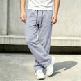 thumbnail image 3 of Jalioing Sweatpants for Teen Boy Solid Color Loose Straight Leg Open Bottom Sport Pants Drawstring Waist Athletic Pants, 3 of 7