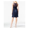 thumbnail image 2 of ADRIANNA PAPELL Womens Navy Belted Sleeveless A-Line Dress 4, 2 of 2
