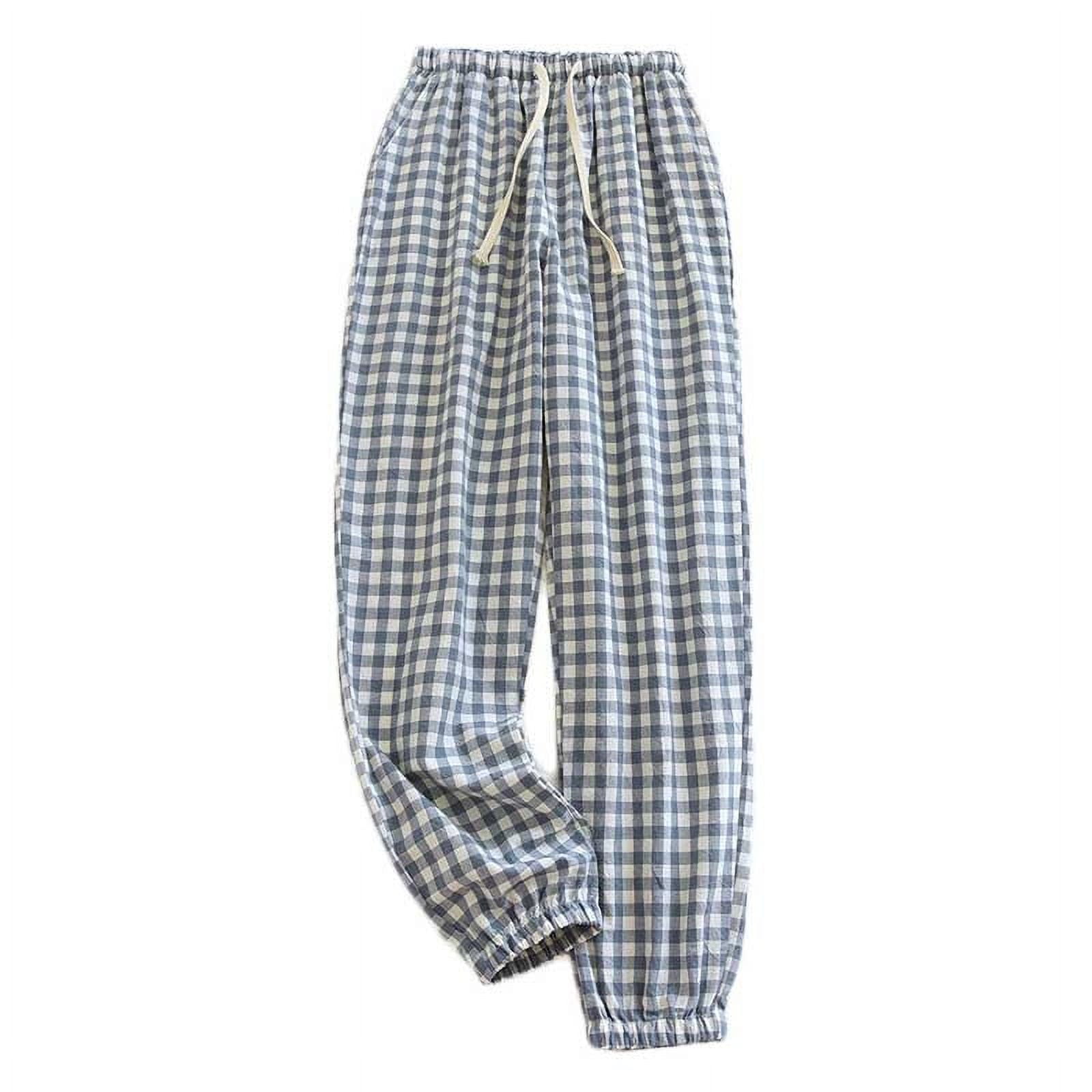 FAIWAD Womens Plaid Pajama Pants High Elastic Waist Plaid Print Loose Straight Joggers Sweatpants Walmart