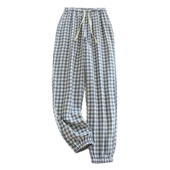 Wyongtao Men's Lounge Pajama Pants Elastic Waist Lightweight Sleep Pj Bottoms for Women,Blue XL