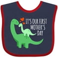 thumbnail image 3 of Inktastic It's Our First Mother's Day Cute Dinosaur Family with Hearts Boys or Girls Baby Bib, 3 of 4