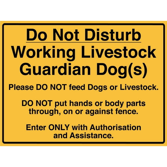 Do Not Disturb Working Livestock Guardian Dog Metal Sign Caution Danger Safety Security Warning Notice Signs Size: 8 x 12 inch