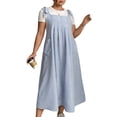 thumbnail image 2 of Vestido de Verano para Mujer, Talla Grande, Informal, Sin Mangas, con Tirantes Finos, para Playa Azul XL, 2 of 8