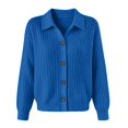 thumbnail image 5 of Womens Button Up Cardigan Sweaters Chunky Knit Long Sleeve Lapel Collared Tops Fall Winter Fashion Soft Warm Clothes Outfits Daily Travel Wear, 5 of 5