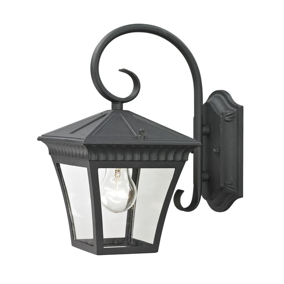 Atlas Lighting and Home 1-Light Lantern Outdoor Wall Sconce - 12" - Matte Black