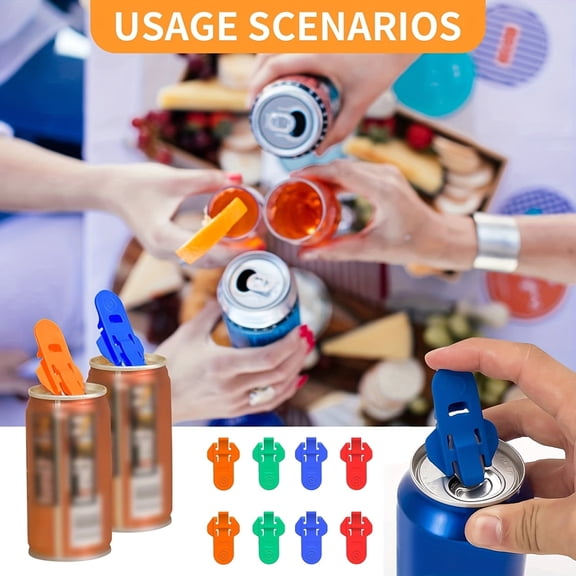 6-Pack Soda Can Tab Openers, Reusable Pop Can Opener Tool & Drink Protective Covers
