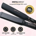 thumbnail image 4 of Gemma Gloom Black Ceramic Coated Hair Straightener, 1 3/4" Floating Titanium Plates Flat Iron and Accessory Set, Hair Iron with Anti-Static Technology, Heats Up in 30 seconds, Auto Shut Off, 4 of 8
