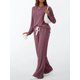 thumbnail image 4 of Conjuntos de Dos Piezas para Mujer, Suéter de Cuello Henley de Otoño, Chándal A Juego, Pijamas Cómodos con Bolsillos Vino Tinto XS, 4 of 7