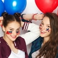 thumbnail image 3 of Luxcidy 2pcs 4th of July Patriotic Face Stickers, America Flag Red White and Blue Face Tattoo Stickers, Party in the USA Memorial Independence Labor Day Makeup Accessories, 3 of 6