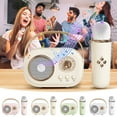 thumbnail image 1 of Máquina de karaoke retro portátil, estilo portátil, altavoz Bluetooth, micrófono, para niños y adultos, ideal para cantar en interiores y exteriores, sistema de karaoke de viaje. Blaxill, 1 of 9
