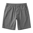 thumbnail image 4 of Zimjoy Cargo Shorts for Men Casual Cotton Twill Classic Fit 7" Inseam Cargo Shorts Elastic Waist 3 Pockets Summer Beach Dark Gray L, 4 of 5