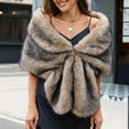 thumbnail image 5 of Fewfanhot Women's Faux-Fur Bridal Shawl Wrap with Elegant Design for Wedding Ceremonies and Formal Party, 5 of 9