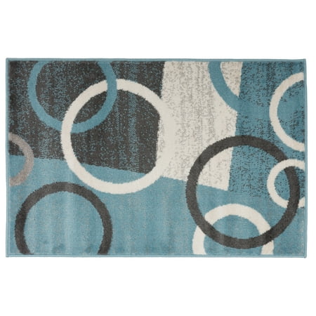 Modern Circles Shapes Area Rug 2 X 3 Blue Modern Circles Shapes Area Rug 2 X 3 Blue