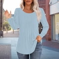thumbnail image 2 of QASIEATN Sweatshirt for Graceful Women Fashion, Fall Tops Loose Fit Pleated Long Sleeve Shirts Casual Crewneck Floral Print Blouse Plus Size Tees, Womens Fall Tops, 2 of 5