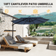 thumbnail image 2 of Navy blue 10ft heavy - duty cantilever umbrella: 360° rotation, adjustable tilt, 600d oxford fabric, rust - proof aluminum frame, cross base, windproof, ideal patio, pool & garden, moderno design, 2 of 9