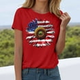 thumbnail image 2 of ORT Womens American Flag T Shirt Patriotic Shirts Short Sleeve Patriotic Shirt 4th of July Tee Tops Crewneck Summer T-Shirt(Z2-Red,XL), 2 of 6