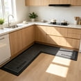 thumbnail image 6 of L Shape Kitchen Mat, Anti-slip Corner Kitchen Mats for Floor, 1 Piece L Shape Rug, Absorbent Runner in Front of Sink, Washable Floor Rugs for Home,Kitchen,Office(Grey ,59" x 59"), 6 of 6