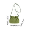 thumbnail image 2 of HUISZJ Faux Suede Shoulder Bag, Shoulder Bag with Adjustable Strap, Crossbody Bag Drawstring Top Handle Bag for Travel Winter Fall (Green), 2 of 10