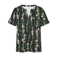 thumbnail image 5 of Plus Size Tops For Women Printed V Neck Blouse Casual Loose Summer Short Sleeve Blouse, 5 of 5