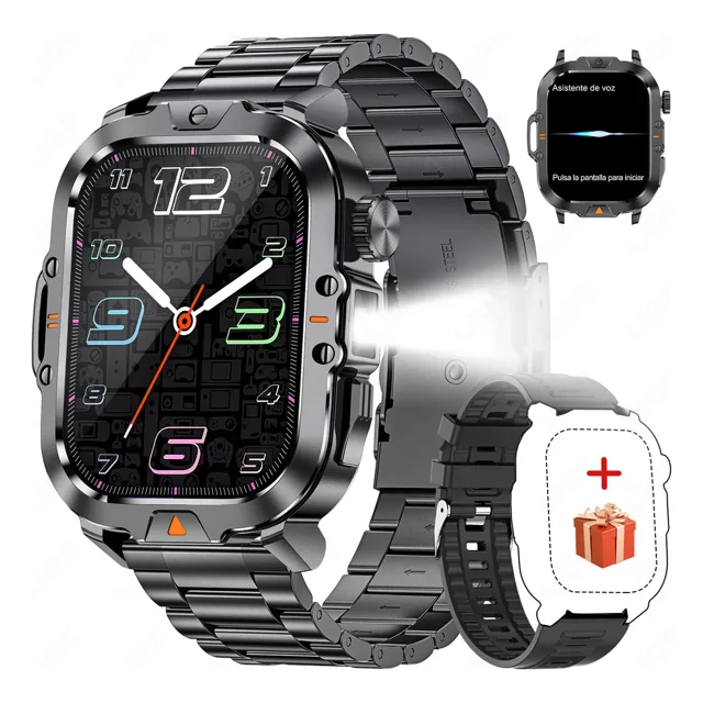 Relojes Inteligente Hombre Smartwatch Sport Linterna Watch