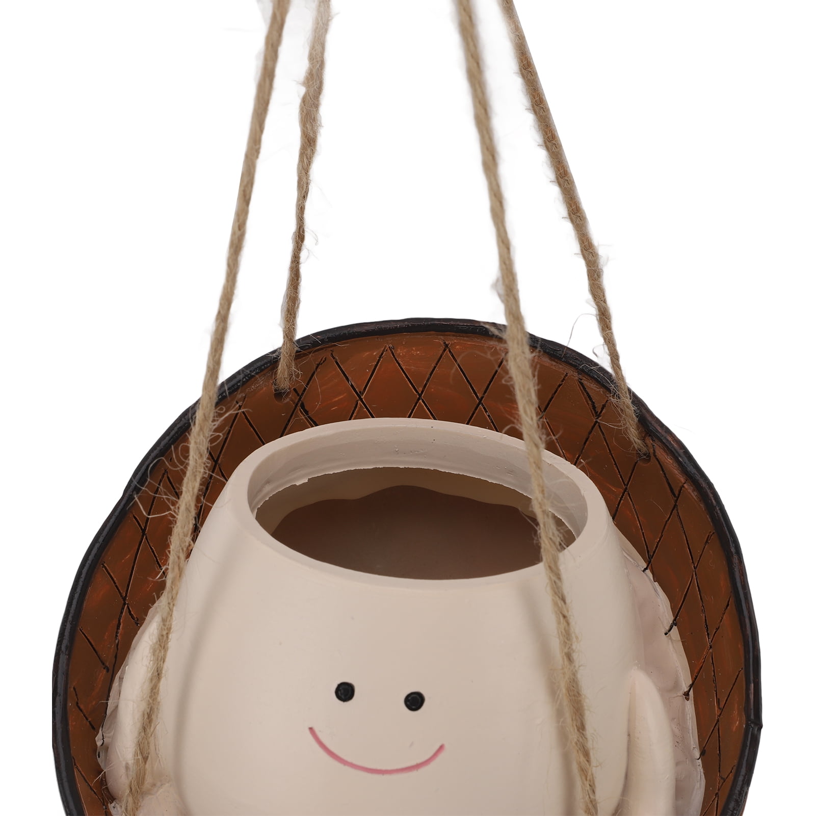 YAHHU Swing Face Planter Pot Cute Hammock Plant Holder Decorative Resin Smiling Head Hanging Planters for Indoor Outdoor Garden Succulents 5.5x4.0x5.5in / 14x10.2x14cm