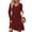 Wine, variant on Women's Dress Long Sleeve V-Neck High Waist Elastic Ribbed Striped with Pocket Midi Dress for Spring Fall Casual,Beige,L