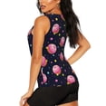 thumbnail image 3 of Balery Cartoon Donut Planets Camiseta sin mangas estampada ligera para mujer, tops de entrenamiento sin mangas, camisetas de yoga transpirables de secado rápido.-XX-Large, 3 of 7