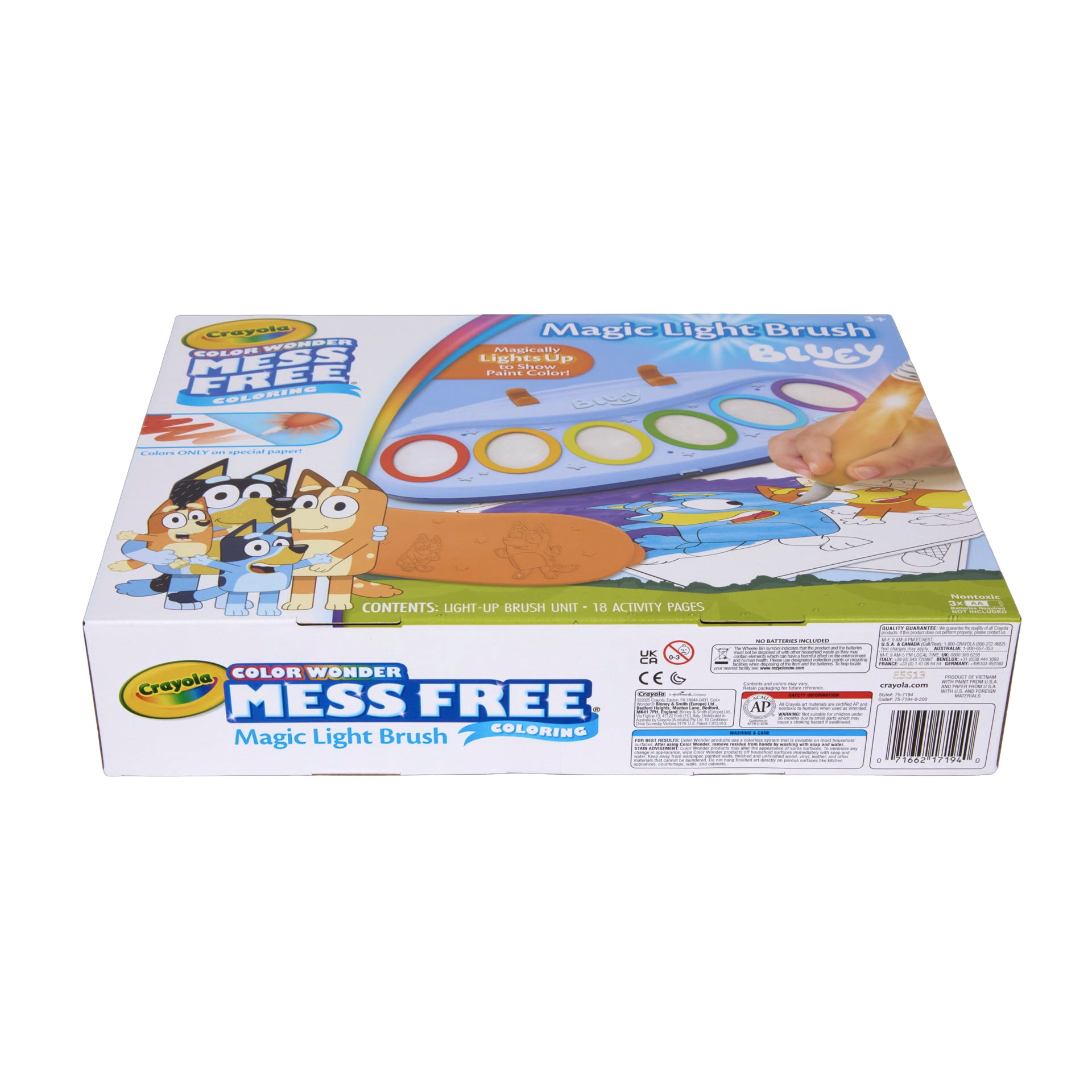 Crayola Color Wonder Bluey Magic Light Brush, Mess Free Kids Painting Set, Toddler Activities, Educational Toys, Easer Gifts for Ages 3 & Up