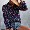thumbnail image 4 of Moda mujer cuello en V manga larga pulóver vendaje Casual estampado blusa Tops Fridja  czfsfas4129, 4 of 5