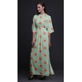 thumbnail image 3 of Bimba Rayon Leaves & Floral Ladies Long Gown Boho Beach Cocktail Party Maxi SlitÂ&nbsp;Dress-XX-Large, 3 of 6