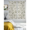 thumbnail image 2 of Pastoral Flowers Sheer Curtains 72 inches Long 2 Panels Set Green Flower Vintage Linen Texture Sheer Window Curtain Rod Pocket Voile Drapes for Living Room/Bedroom, Each 52" W x 72" L, 2 of 7